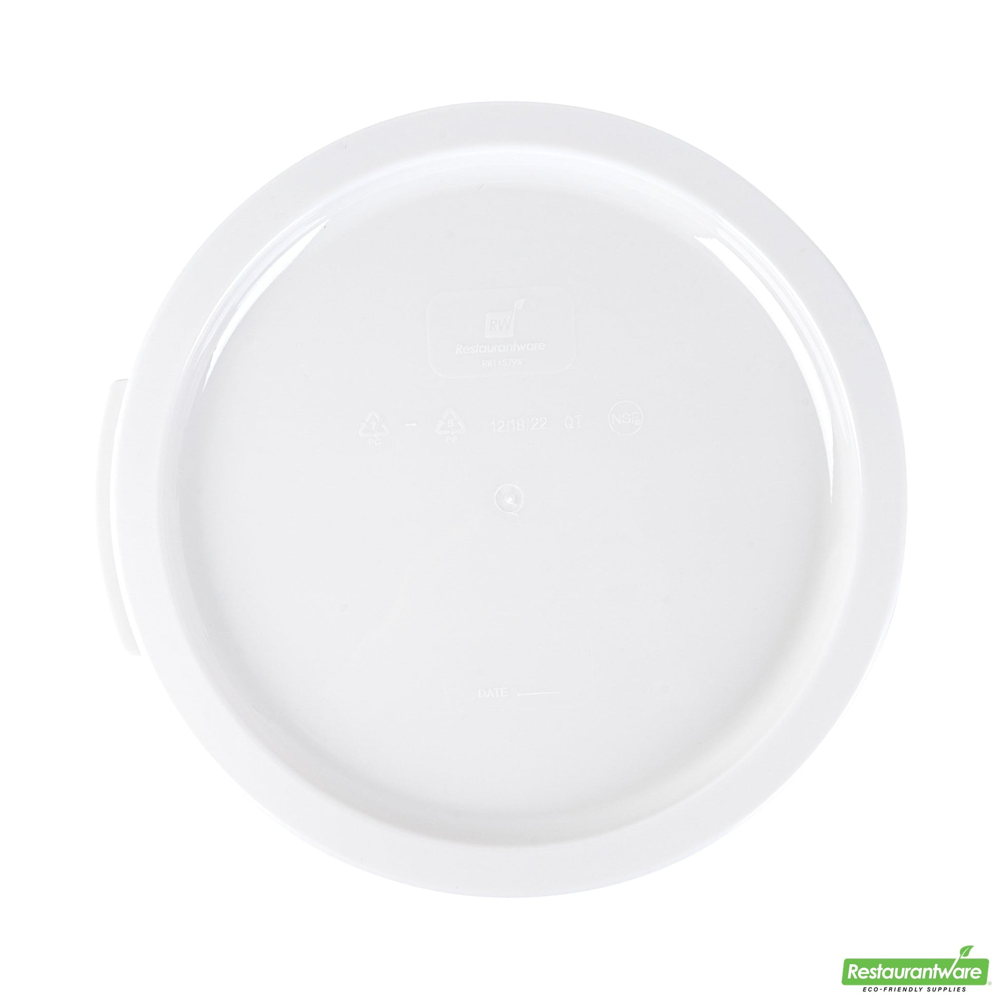 Wholesale Restaurantware Met Lux Round White Plastic Food Storage Container Lid - Fits 12, 18 and 22 Qt- Bulk