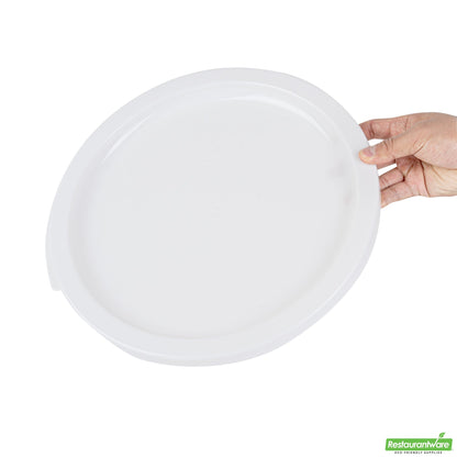 Wholesale Restaurantware Met Lux Round White Plastic Food Storage Container Lid - Fits 12, 18 and 22 Qt- Bulk