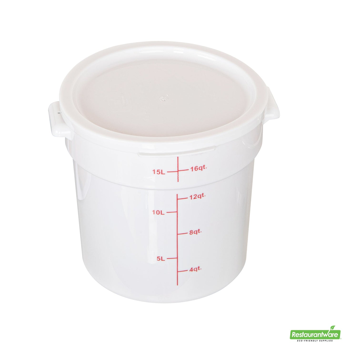 Wholesale Restaurantware Met Lux Round White Plastic Food Storage Container Lid - Fits 12, 18 and 22 Qt- Bulk