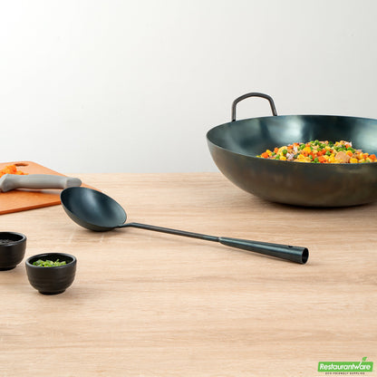 Wholesale Restaurantware Blue Carbon Steel Wok Ladle - Pre-Seasoned- Bulk