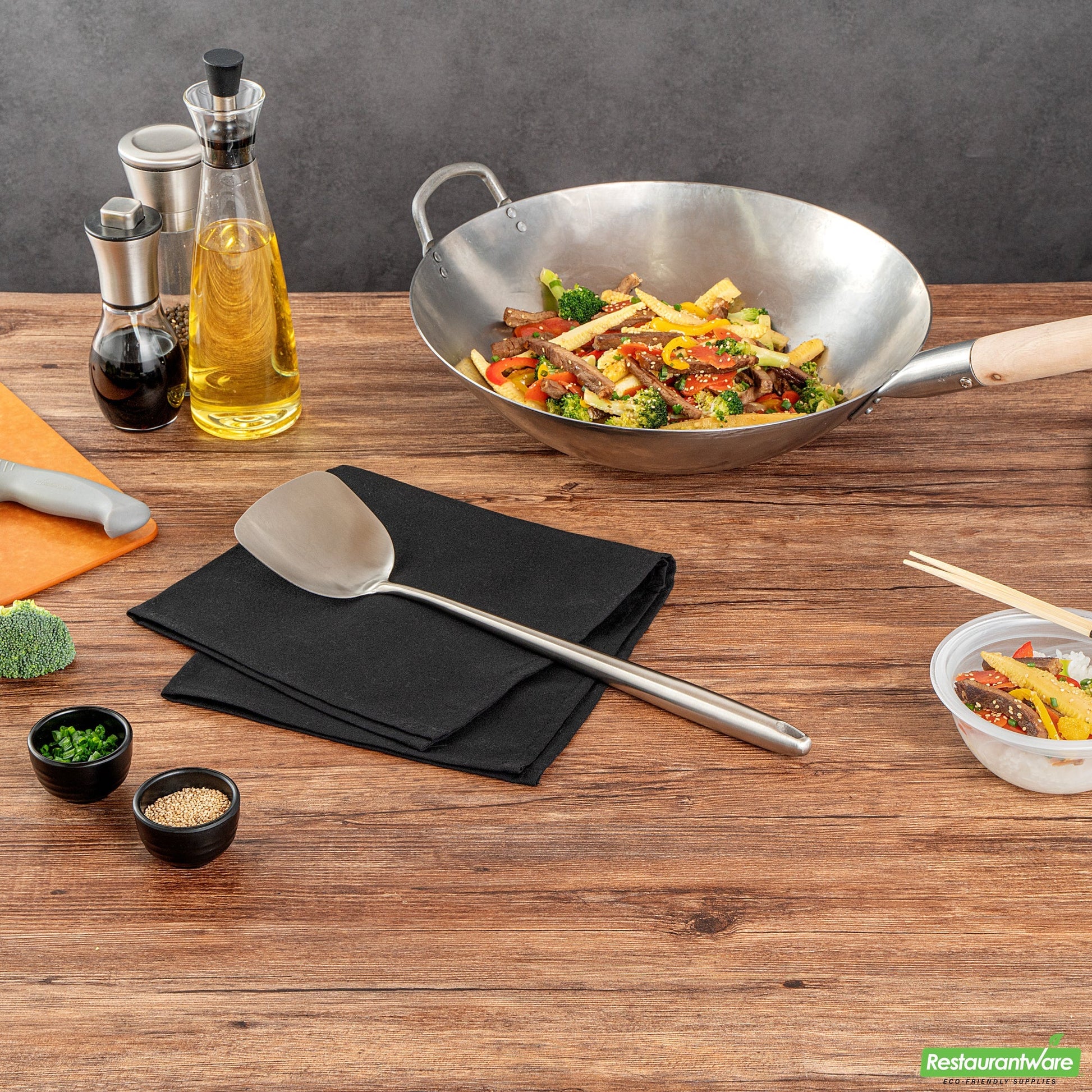 Wholesale Restaurantware Stainless Steel Wok Spatula- Bulk