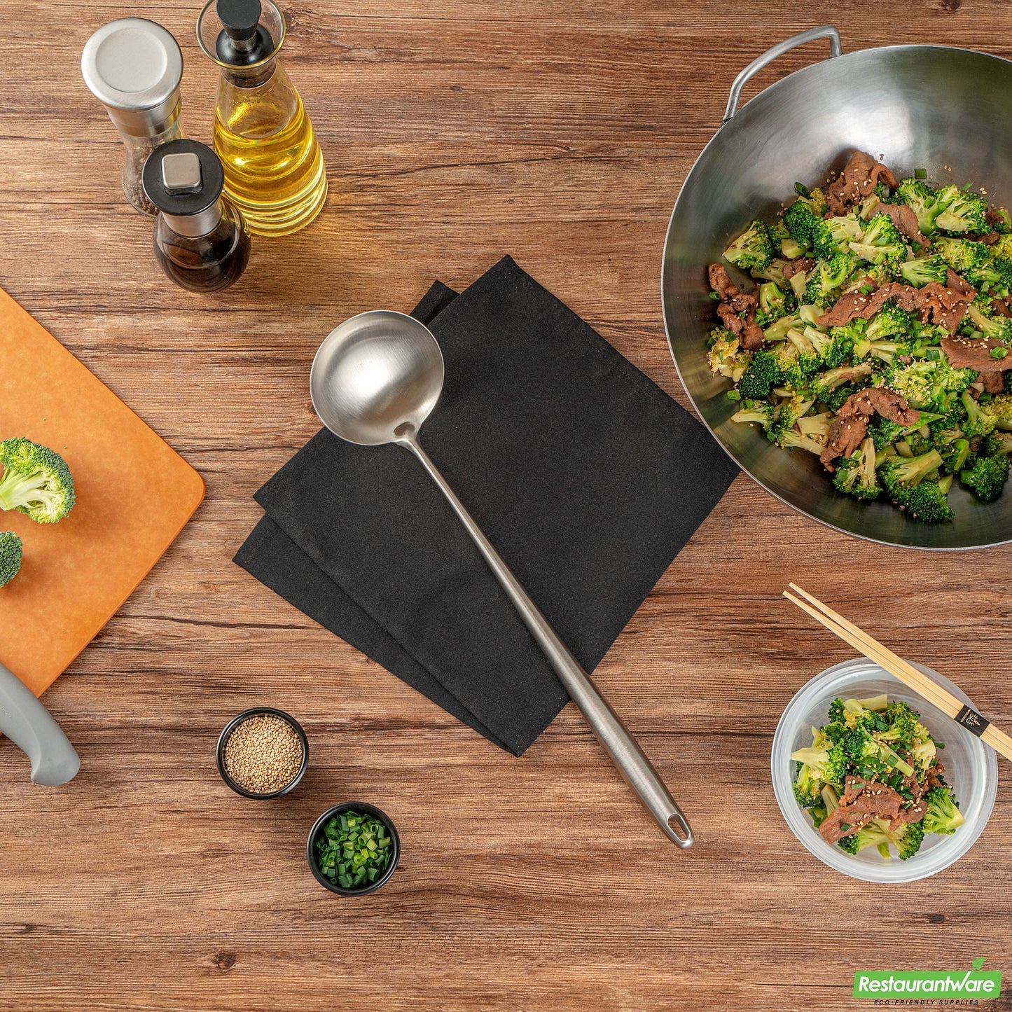 Wholesale Restaurantware Stainless Steel Wok Ladle- Bulk