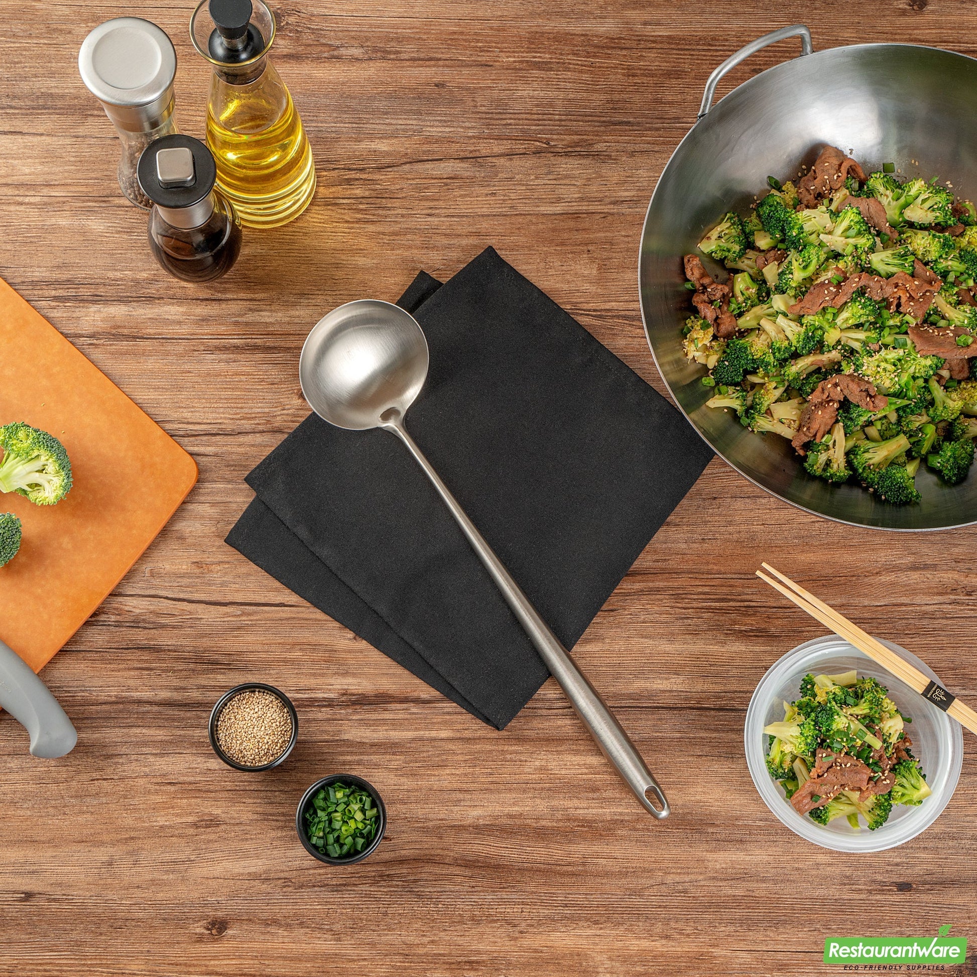 Wholesale Restaurantware Stainless Steel Wok Ladle- Bulk