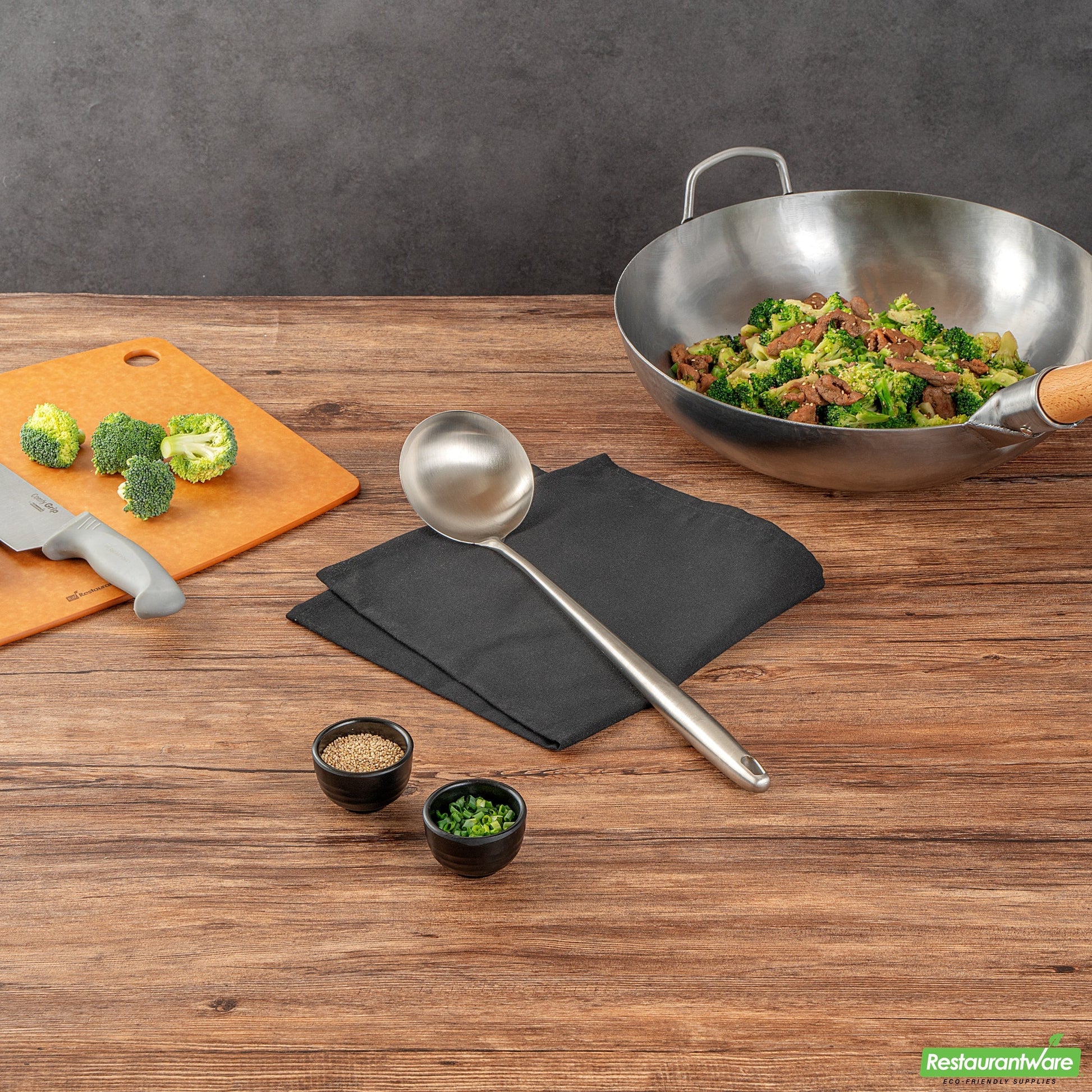 Wholesale Restaurantware Stainless Steel Wok Ladle- Bulk