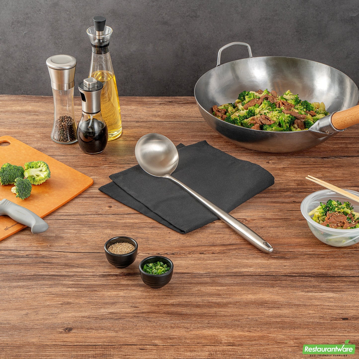 Wholesale Restaurantware Stainless Steel Wok Ladle- Bulk