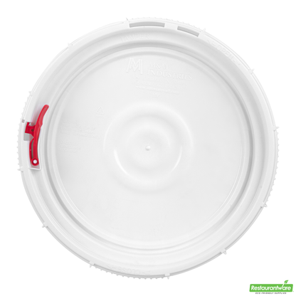 Wholesale Restaurantware Met Lux Round White Plastic Screw Top Lid - for 3.5 & 5 Gal Pail, Tamper-Evident, Un Rated - 11 1/4" X 11 1/4" X 2 1/2" - 1 Count Box- Bulk
