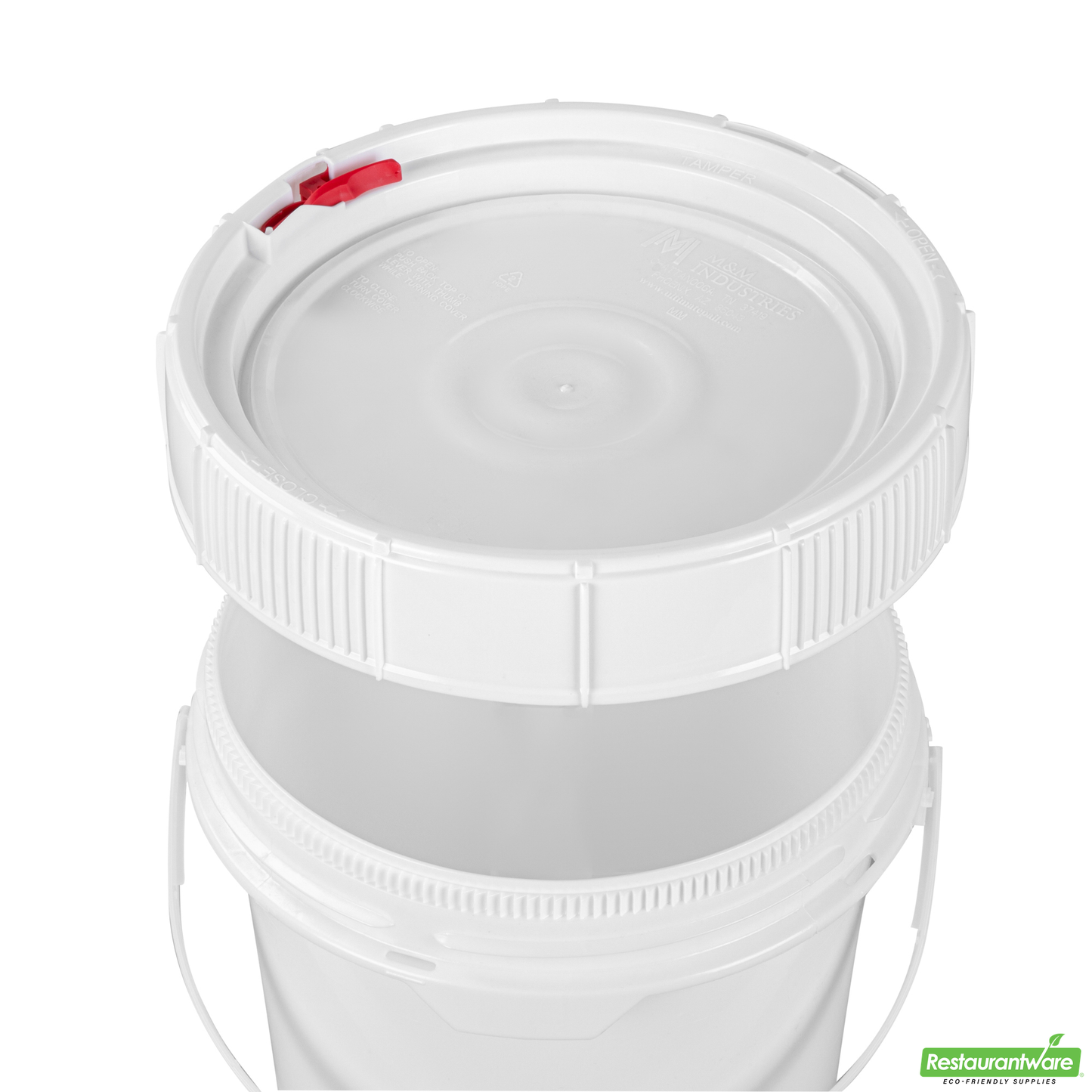 Wholesale Restaurantware Met Lux Round White Plastic Screw Top Lid - for 3.5 & 5 Gal Pail, Tamper-Evident, Un Rated - 11 1/4" X 11 1/4" X 2 1/2" - 1 Count Box- Bulk