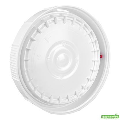 Wholesale Restaurantware Met Lux Round White Plastic Screw Top Lid - for 3.5 & 5 Gal Pail, Tamper-Evident, Un Rated - 11 1/4" X 11 1/4" X 2 1/2" - 1 Count Box- Bulk