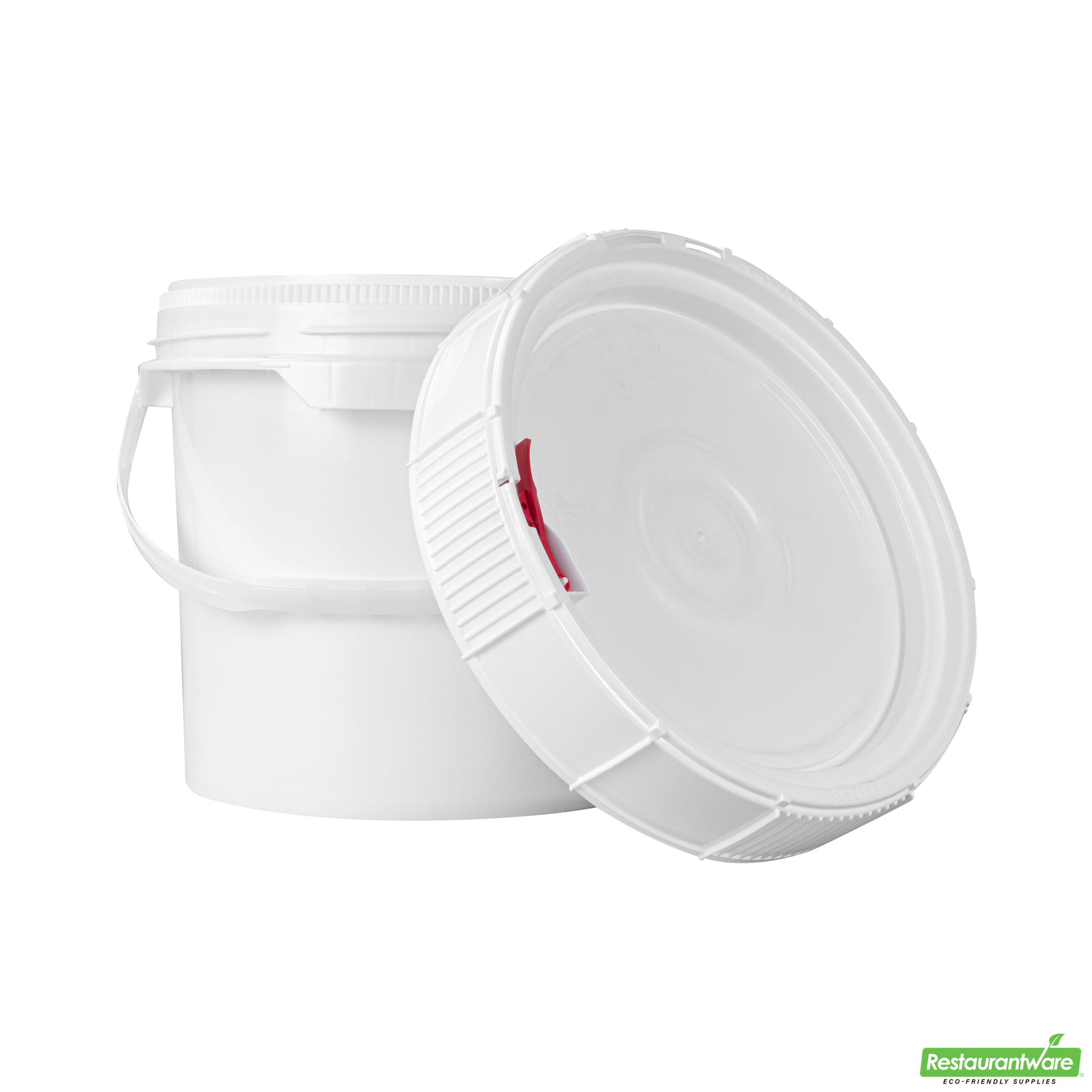 Wholesale Restaurantware Met Lux Round White Plastic Screw Top Lid - for 3.5 & 5 Gal Pail, Tamper-Evident, Un Rated - 11 1/4" X 11 1/4" X 2 1/2" - 1 Count Box- Bulk