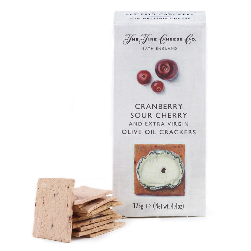 Wholesale Fine Cheese Company Cranberry Cherry Crackers with Extra Virgin Olive Oil, 125g- Bulk