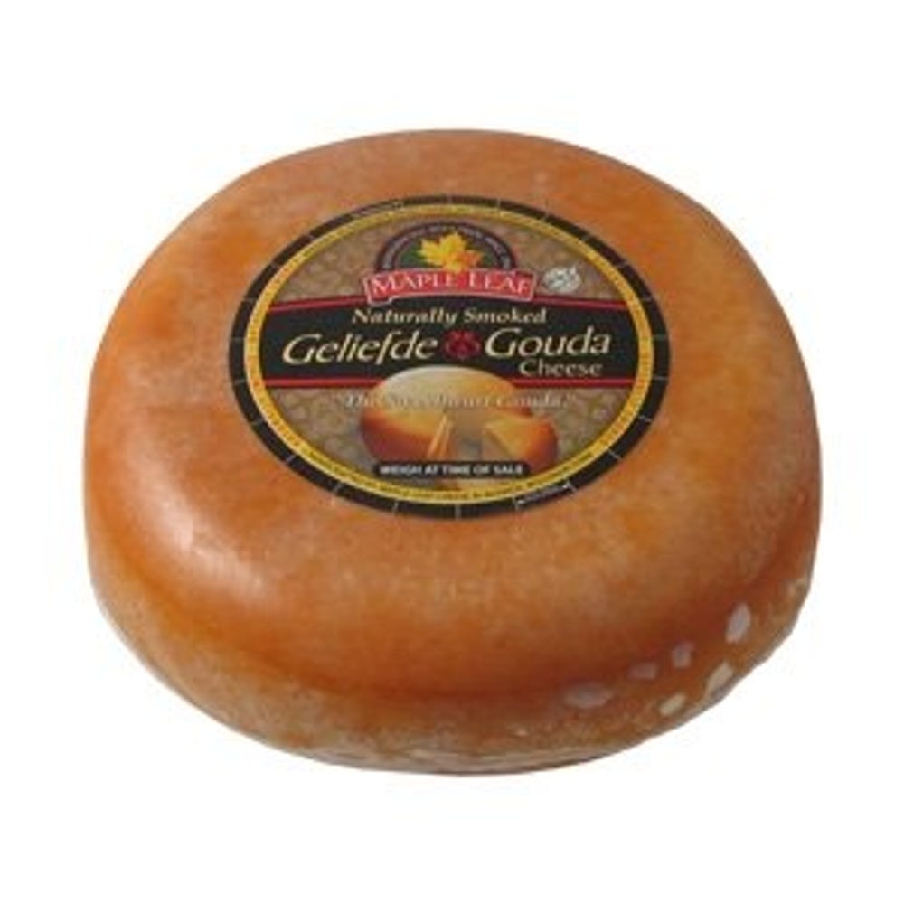 Wholesale Maple Leaf Cheese Smoked Gouda Wheel 12 Lb- Bulk