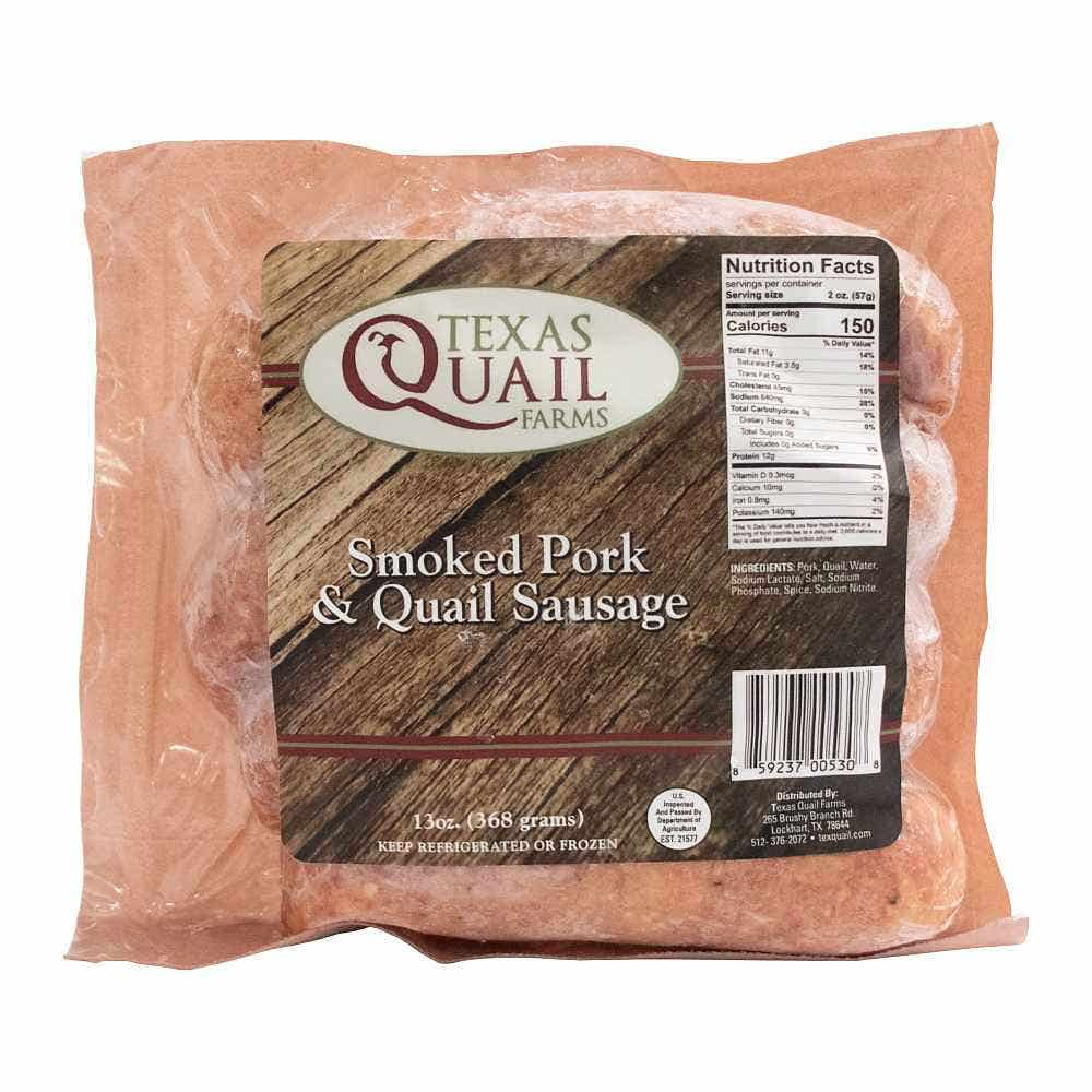 Wholesale Texas Quail Farms Smoked Pork & Quail Sausage 13 Oz- Bulk
