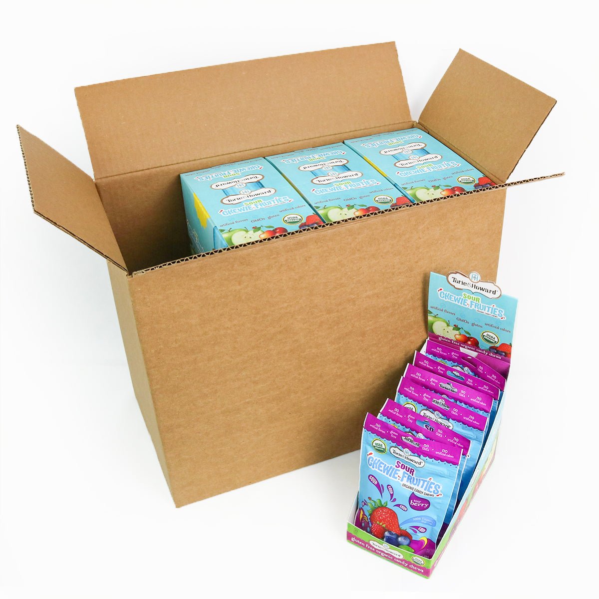 Wholesale Torie & Howard Sour Chewie Fruities® Organic Candy Sour Berry Flavor 4oz Pack of 6- Bulk
