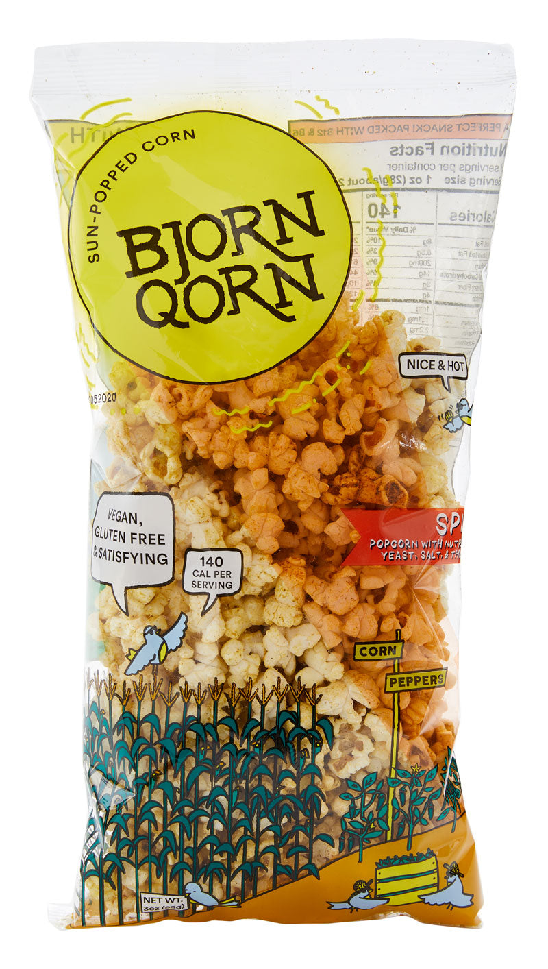 Wholesale Bjorn Qorn Spicy Popcorn 3Oz- Bulk