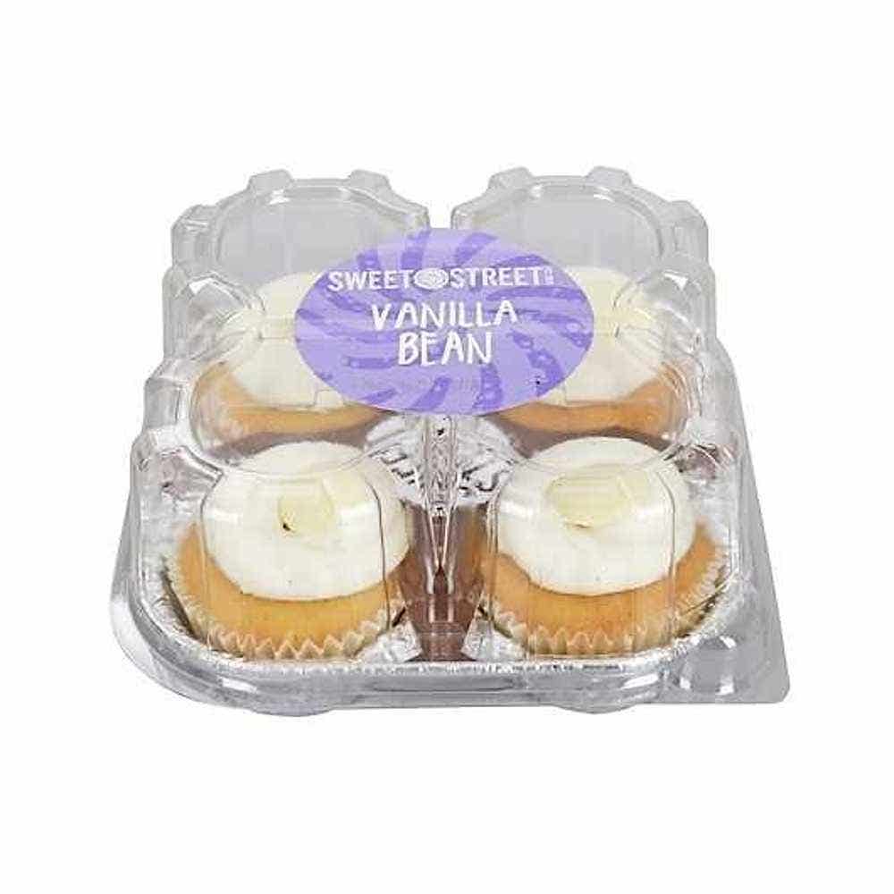 Wholesale Sweet Street Iced Vanilla Bean Cupcake 4 ct- Bulk