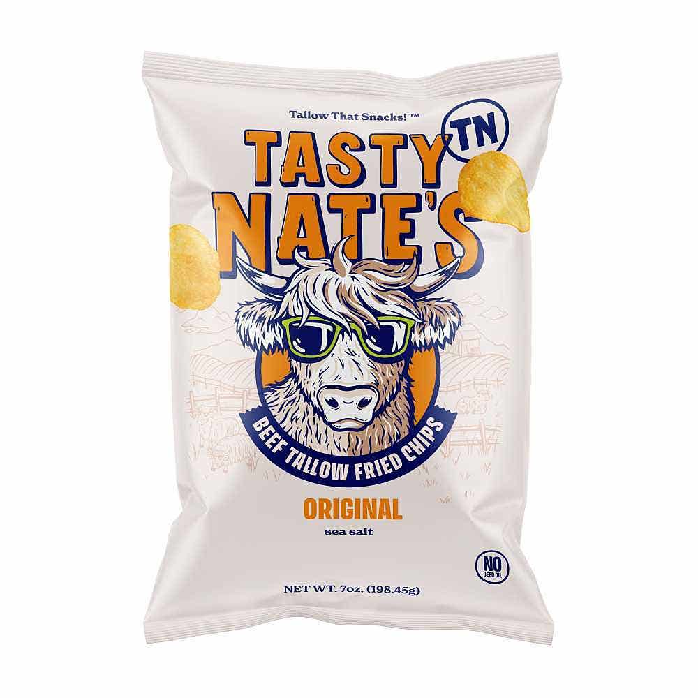 Wholesale Tasty Nates Original Sea Salt Beef Tallow Fried Chips 7 Oz- Bulk