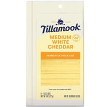 Wholesale Tillamook Medium White Cheddar Sliced 8 Oz- Bulk