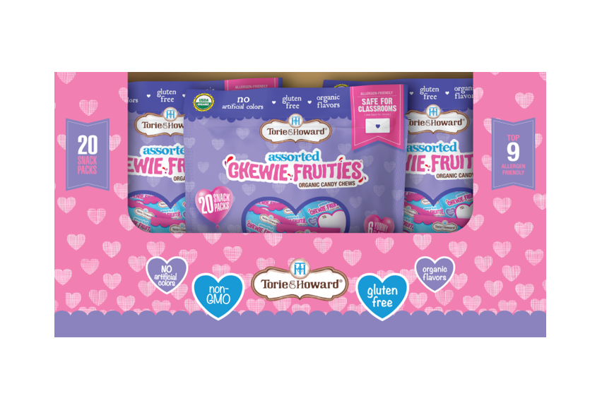 Wholesale Torie & Howard Organic Chewie Fruities® Valentine Candy Assorted Original & Sour Flavors 8.46oz- Bulk