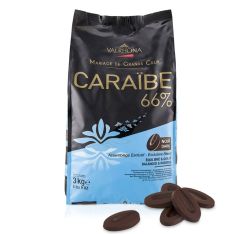 Wholesale Valrhona Dark Caraibe 66% Chocolate Feves 6.6 Lb- Bulk
