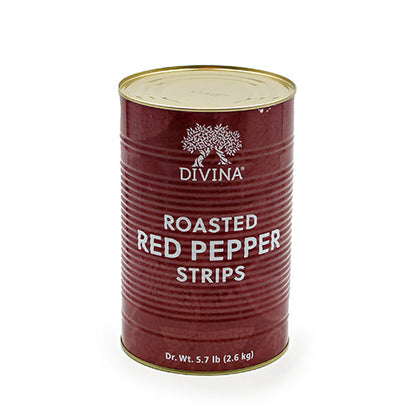 Wholesale Divina Roasted Red Pepper Strips 5.75lb- Bulk