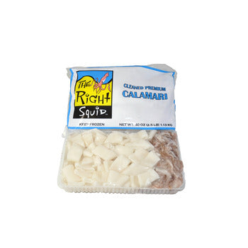 Wholesale The Right Squid Calamari Rings & Tentacles, Chemical-Free 7/8" Cleaned 2.5lb- Bulk