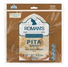Wholesale Roman's Bakehouse Whole Wheat Pita Bread Vegan 250 g- Bulk