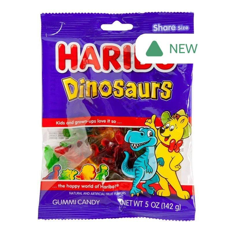 Wholesale Haribo Dinosaurs Gummi Candy 5 Oz Peg Bag- Bulk