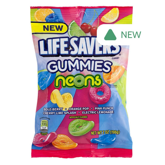 Wholesale Lifesavers Neons Gummies 7 Oz Peg Bag- Bulk