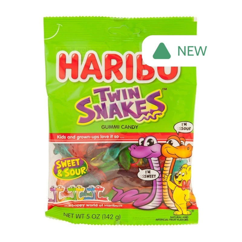 Wholesale Haribo Twin Snakes Gummi Candy 5 Oz Peg Bag- Bulk