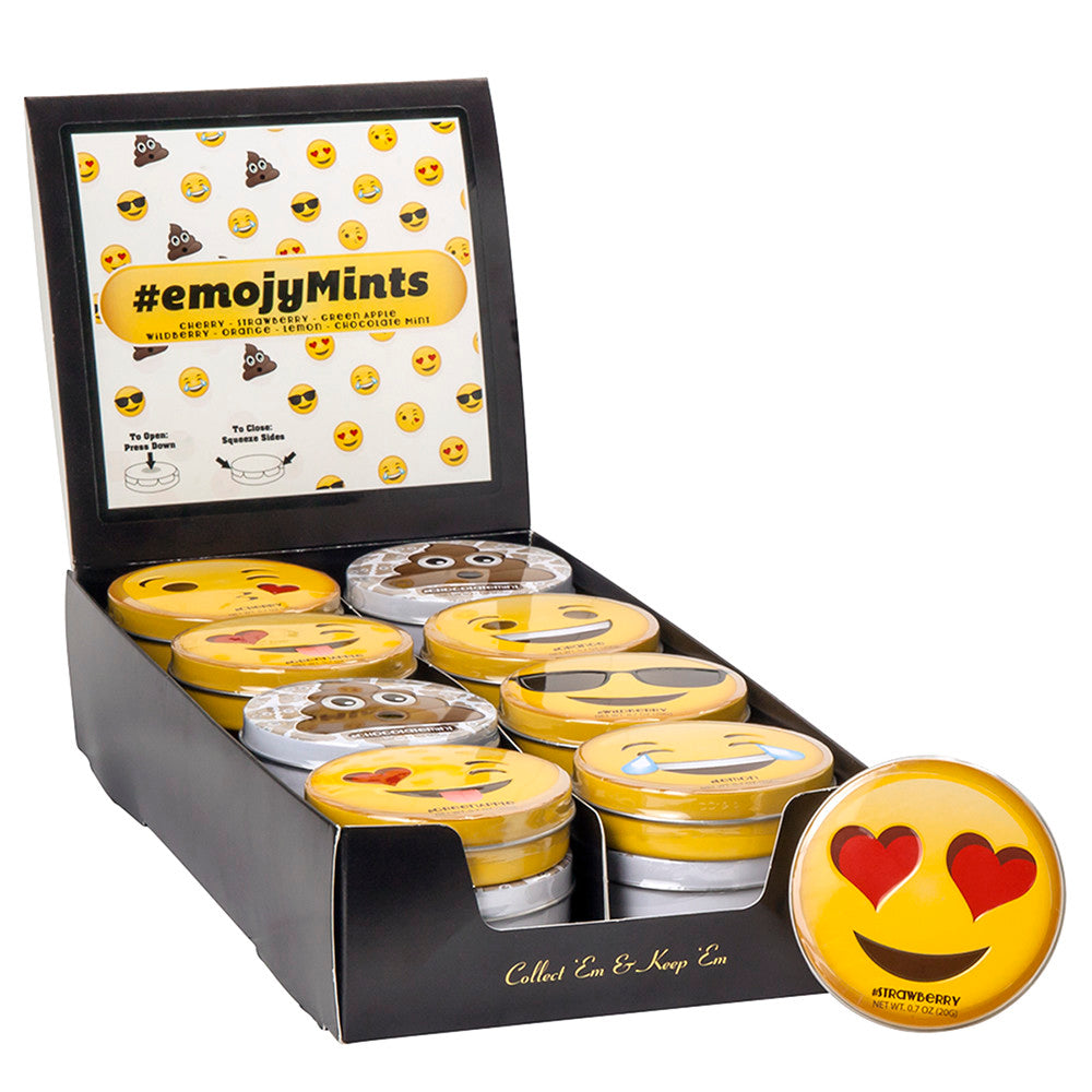 Wholesale Amusemints Emojy Mints Assorted Fruit Candies 0.7 Oz Tin- Bulk