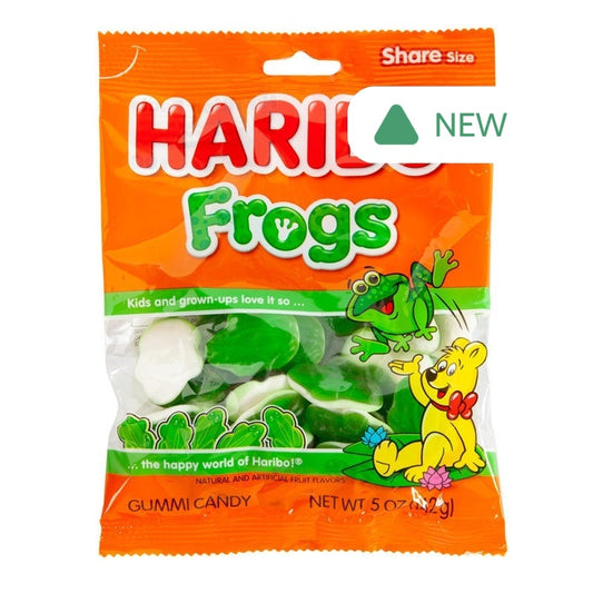 Wholesale Haribo Frogs Gummi Candy 5 Oz Peg Bag- Bulk
