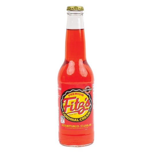 Wholesale Fitz's Cardinal Cream Soda 12 Oz Bottle- Bulk