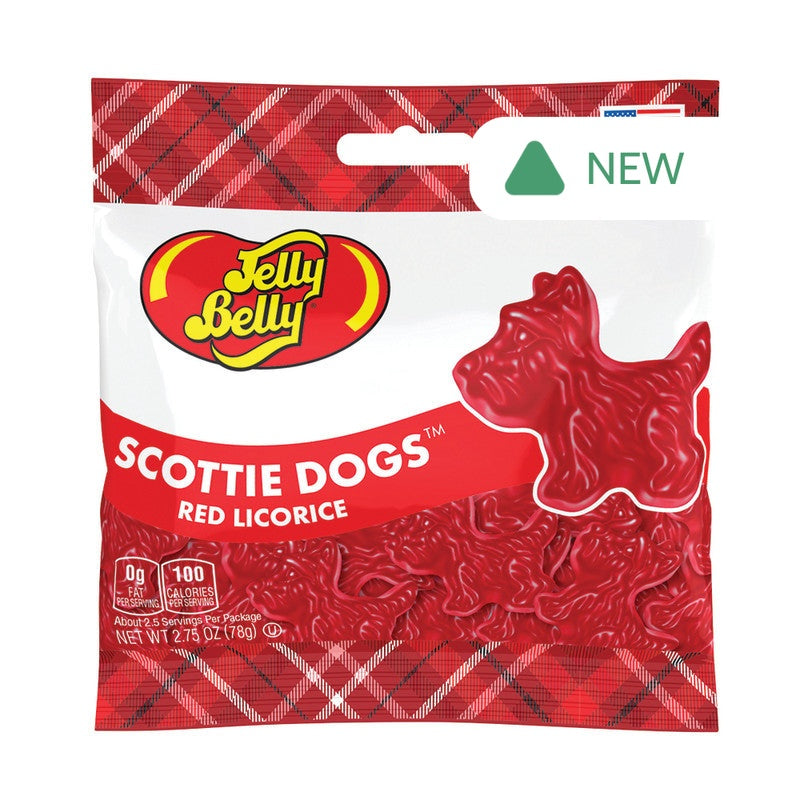 Wholesale Jelly Belly Red Licorice Scottie Dogs 2.75 Oz Peg Bag- Bulk