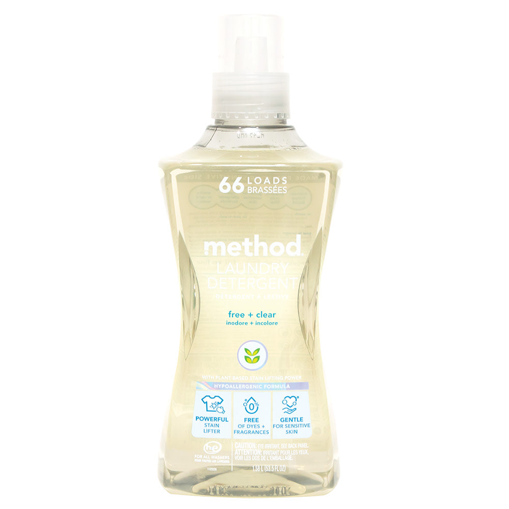 Wholesale Method 4X Laundry Detergent Free Cleaner 66 Load 53.5 Oz Bottle- Bulk