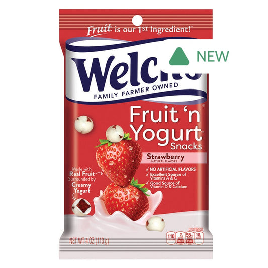 Wholesale Welch's Fruit N Yogurt Strawberry Snacks 4 Oz Peg Bag- Bulk