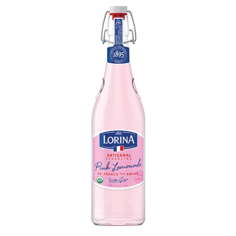 Wholesale Lorina Pink Lemonade Naturally Flavored Sparkling Soda 25.4 Oz Bottle - Pack- Bulk
