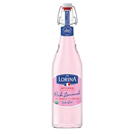 Wholesale Lorina Pink Lemonade Naturally Flavored Sparkling Soda 25.4 Oz Bottle - Pack- Bulk