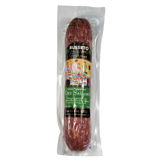 Wholesale Busseto Green Peppercorn Dry Salami 8 Oz- Bulk